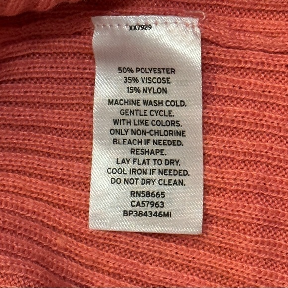 Bp LONG SLEEVE CREW NECK RIBBED KNIT PULLOVER SWEATER SZ M ORANGE - Picture 6 of 9